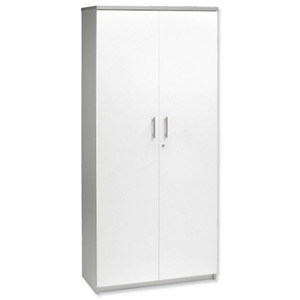 Tercel Eyas Tall Cupboard with Lockable Doors W800xD400xH1830mm White