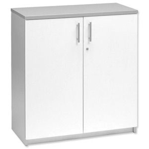 Tercel Eyas Low Cupboard with Lockable Doors W800xD400xH890mm White