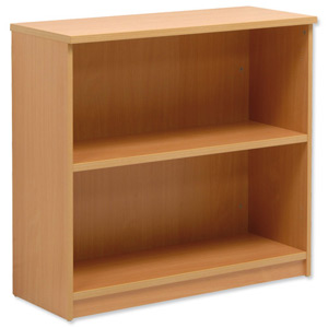 Sonix Low Bookcase with Adjustable Shelf and Floor-leveller Feet W100xD400xH915 Beech