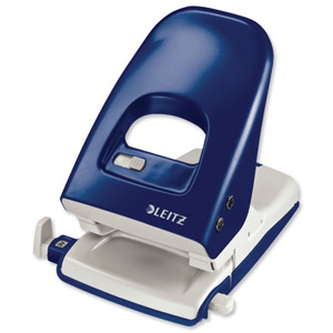 Leitz 5138 Extra Strong Punch 2-Hole Long-handled Capacity 40x 80gsm Blue and Grey Ref 5138-00-35