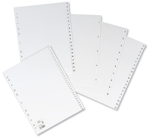 5 Star Index Multipunched 120 micron Polypropylene 1-6 A4 White