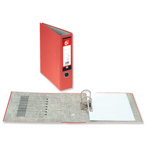 5 Star Lever Arch File 70mm Spine A4 Red [Pack 10]