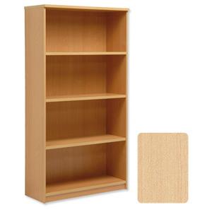 Sonix Tall Bookcase with Adjustable Shelves and Floor-leveller Feet W1000xD400xH1830mm Maple