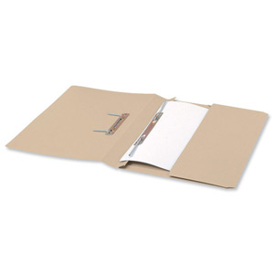 5 Star Transfer Spring File with Pocket 315gsm 38mm Foolscap Buff [Pack 25]
