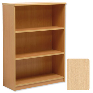Sonix Medium Bookcase with Adjustable Shelves and Floor-leveller Feet W100xD400xH1330 Maple