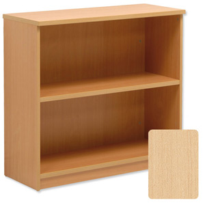 Sonix Low Bookcase with Adjustable Shelf and Floor-leveller Feet W100xD400xH915 Maple