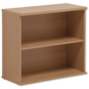 Sonix Bookcase Desk-high with Adjustable Shelf and Floor-leveller Feet W800xD330xH720mm Oak