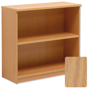 Sonix Low Bookcase with Adjustable Shelf and Floor-leveller Feet W100xD400xH915 Oak