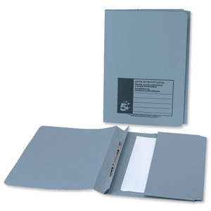 5 Star Flat File with Pocket Recycled Manilla 315gsm 38mm Foolscap Blue [Pack 25]