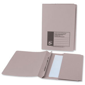 5 Star Flat File with Pocket Recycled Manilla 315gsm 38mm Foolscap Buff [Pack 25]