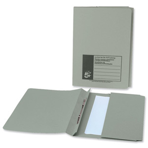 5 Star Flat File with Pocket Recycled Manilla 315gsm 38mm Foolscap Green [Pack 25]
