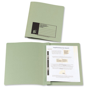5 Star Flat File Recycled Manilla 315gsm 38mm Foolscap Green [Pack 50]
