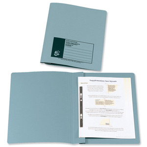 5 Star Flat File Recycled Manilla 315gsm 38mm Foolscap Blue [Pack 50]