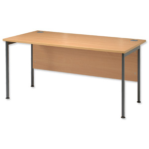 Sonix Traditional Desk Rectangular Grey Legs W1600xD800xH720mm Beech Ref 32