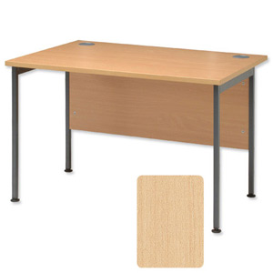 Sonix Traditional Desk Rectangular Grey Legs W1200xD800xH720mm Maple Ref 32