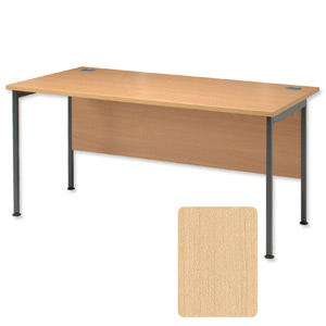Sonix Traditional Desk Rectangular Grey Legs W1600xD800xH720mm Maple Ref 32