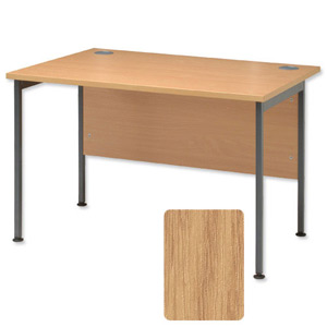 Sonix Traditional Desk Rectangular Grey Legs W1200xD800xH720mm Oak Ref 32