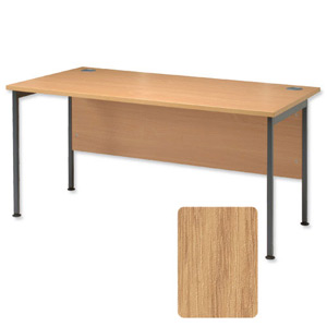 Sonix Traditional Desk Rectangular Grey Legs W1600xD800xH720mm Oak Ref 32