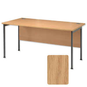 Sonix Traditional Desk Rectangular Grey Legs W1800xD800xH720mm Oak Ref 32