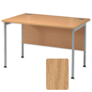 Sonix Traditional Desk Rectangular Silver Legs W1200xD800xH720mm Oak Ref 32