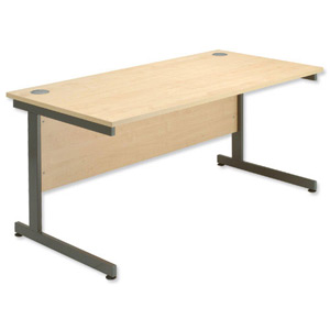 Sonix Contract Desk Rectangular Grey Legs W800xD800xH720mm Maple Ref 31