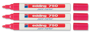 Edding 750 Paint Markers Bullet Tip 2-4mm Line Red Ref 750-002 [Pack 10]