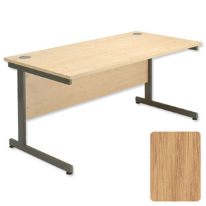 Sonix Contract Desk Rectangular Grey Legs W1400xD800xH720mm Oak Ref 32