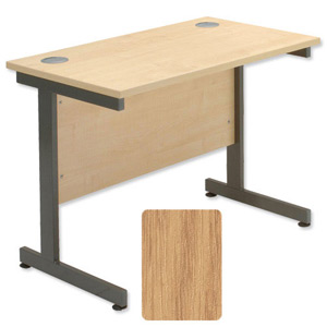 Sonix Contract Return Desk Grey Legs W1000xD600xH720mm Oak