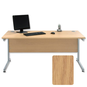Sonix Contract Desk Rectangular Silver Legs W1200xD800xH720mm Oak Ref 32