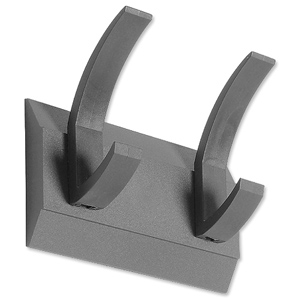 Hat and Coat Wall Rack with Concealed Fixings 2 Hooks Graphite