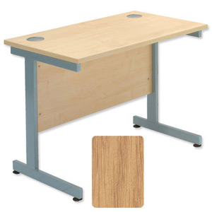 Sonix Contract Return Desk Silver Legs W1000xD600xH720mm Oak