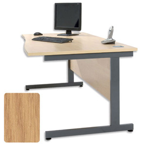 Sonix Contract Radial Desk Left Hand Silver Legs W1600xD1180xH720mm Oak Ref 34