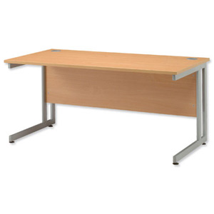 Sonix System Desk Rectangular Silver Legs W1800xD800xH720mm Beech Ref 35