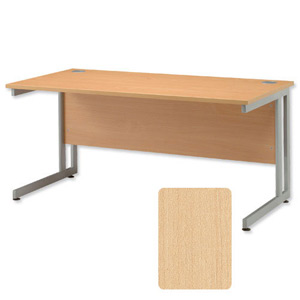 Sonix System Desk Rectangular Silver Legs W1800xD800xH720mm Maple Ref 35