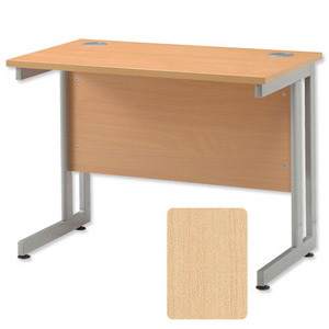 Sonix System Return Desk Silver Legs W1000xD600xH720mm Maple