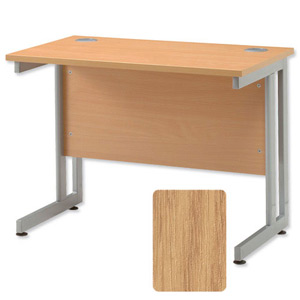 Sonix System Return Desk Silver Legs W1000xD600xH720mm Oak