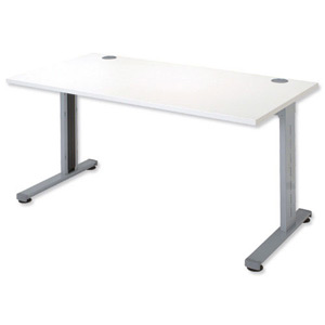 Sonix Beam Desk Cantilever Rectangular Silver Legs W1200xD800xH720mm White Ref 35