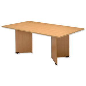 Sonix Boardroom Table Rectangular with Wooden Legs W1800xD1200xH720mm Beech Ref 39