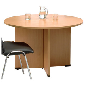 Sonix Boardroom Table Circular with Silver Legs W720xDia1200mm Beech Ref 29