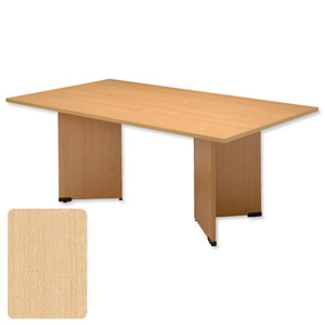 Sonix Boardroom Table Rectangular with Wooden Legs W1800xD1200xH720mm Maple Ref 39