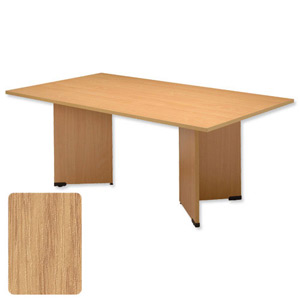 Sonix Boardroom Table Rectangular with Wooden Legs W1800xD1200xH720mm Oak Ref 39