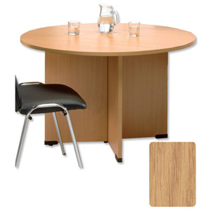 Sonix Boardroom Table Circular with Wooden Legs W720xDia1200mm Oak Ref 29