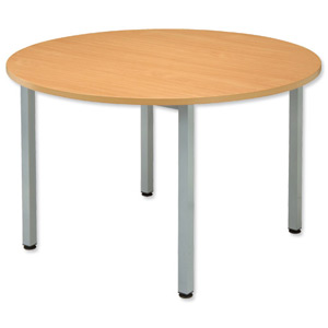 Sonix Boardroom Table Circular Silver Beech Ref 38