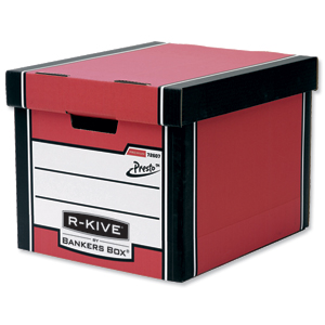 Fellowes R-Kive Premium 726 Archive Storage Box W330xD381xH298mm Red and White Ref 7260701 [Pack 10]
