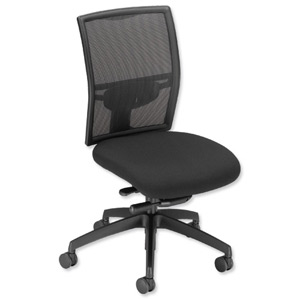 Adroit Zeste Task Chair Synchronous High Mesh Back 520mm Seat W500xD470xH470-600mm Onyx