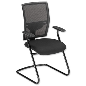 Adroit Zeste Visitors Chair Cantilever High Mesh Back H520mm Seat W500xD470xH470mm Onyx