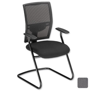 Adroit Zeste Visitors Chair Cantilever High Mesh Back H520mm Seat W500xD470xH470mm Shadow