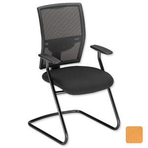 Adroit Zeste Visitors Chair Cantilever High Mesh Back H520mm Seat W500xD470xH470mm Sunset