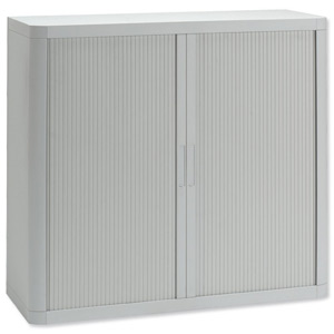 Fast Paper easyOffice Tambour Cupboard Side-opening W1100xD415xH1045mm Grey Ref EOS02RD