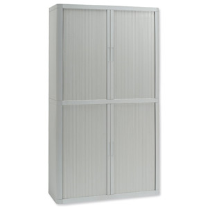Fast Paper easyOffice Tambour Cupboard Side-opening W1100xD415xH2043mm Grey Ref EOL11RD